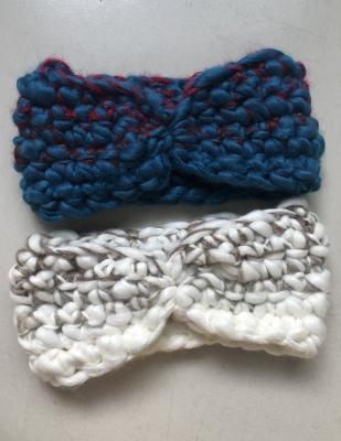 China Hair Band Fashion Chunky Yarn Crocheted Chunky Thick Multicolor Knitted Headbands for sale