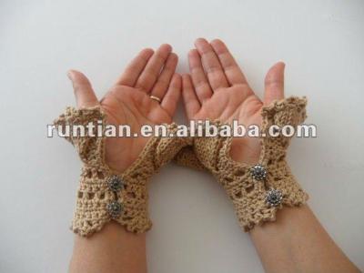 China Hand crochet crochet hand warmers mittens fancy knitting gloves for sale