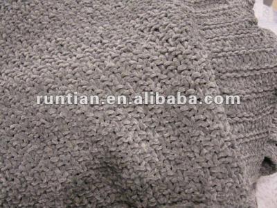 China Chenille Single Yarn Knitting Moss Stitches Throw Blanket for sale