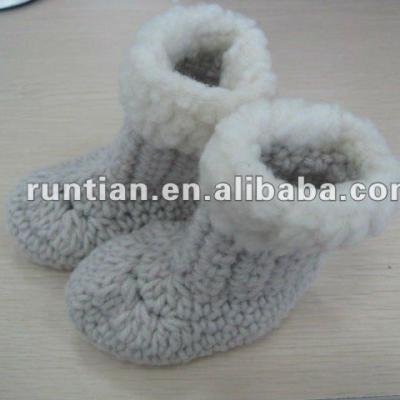 China 100%Cotton Baby 100%Soft Cotton Crocheted Shoes for sale