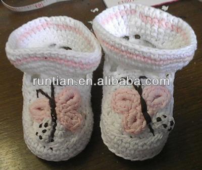 China Very Cute Crochet 100%Cotton Baby's Handmade Cotton Booties for sale