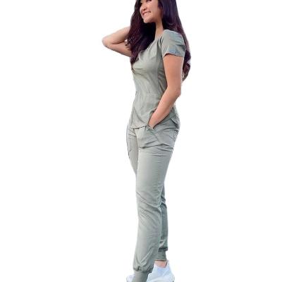 Κίνα Top+Pant Fashion Workwear Apparel Anti Wrinkle Water Resist Soft Fabric Nurse Scrubs Hospital Medical Uniform Scrubs Jogger Scrubs προς πώληση