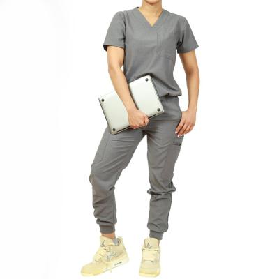 China Wholesale Medical Top+Pant fuyi Fashion Nurse Uniform Scrub Sets Spandex Scrubs Logo Nursing Uniforms Scrubs Suit For Hospital Staff for sale