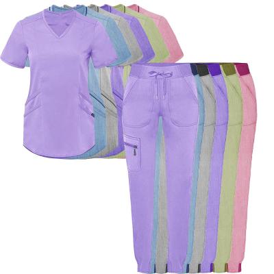 China Top+Pant 2021Customized Hospital Scrubs Design Uniforms Women Joggers Scrubs à venda