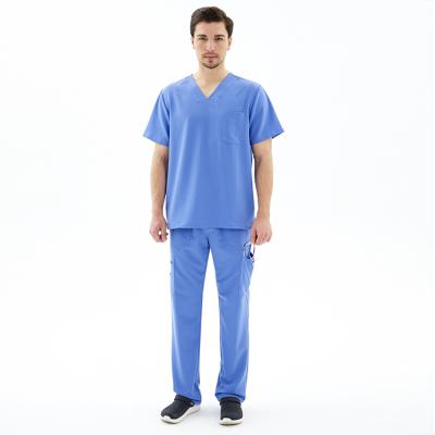 China Anti-Wrinkle Customized Logo Hospital Nurse Uniform Set MEN Nurse Clothes Medical Scrub Medical Uniforms zu verkaufen