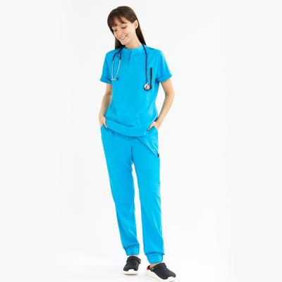 Chine Anti-wrinkle Color Contrast Uniforms Sets Medical White Nursing Scrubs Ankara Nurse Scrubs Nurses Scrub Clinic Uniform Set à vendre