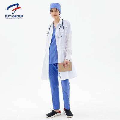 Κίνα Top+Pant FUYI Group Best Quality Customized Fashionable White Nurse Uniform Medical Uniform Scrub For Work προς πώληση