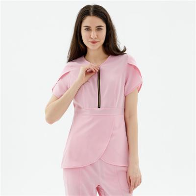 Chine Fashionable Top+Pant Uniforms Scrubs Wholesale Suit Hospital Spandex Nurse Medical Stretch Uniforms Scrubs Nursing Set à vendre