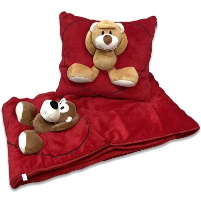 China Monkey 2 IN 1 Blanket  with Animal Toy Money Bear Fleece Flannel Blanket for sale