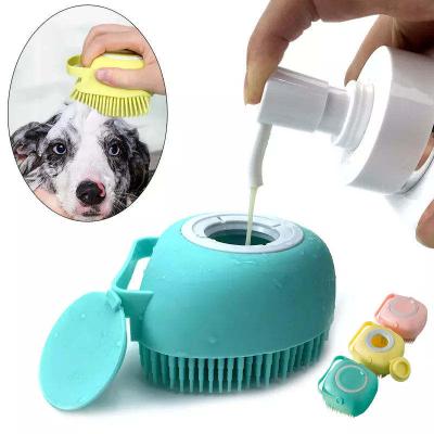 China Sustainable Soft Pet Brush Cleaning Supplies Eco Friendly Silicone Pet Dog Cat Bathing Massage Brush for Grooming for sale