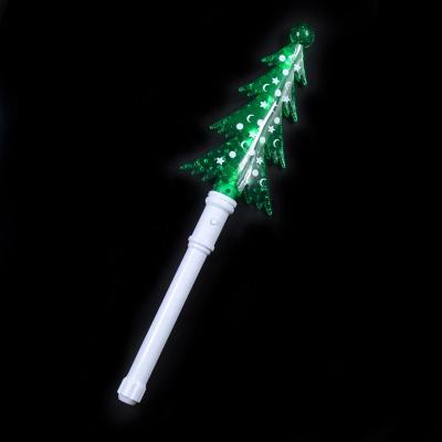 China LED Party Supplies New Design Christmas Party Favor Christmas Tree Wand Led Light Up Party Stick Festival Christmas Plastic Magic Wand for sale