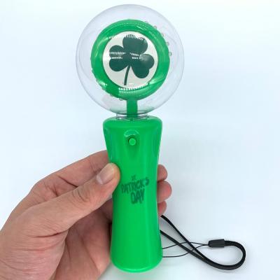 China Hot Sale Plastic Ball Magic Wands St.Pats Party Supply Colorful Flashing Glowing Spinning Magic Wand For Boys for sale