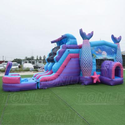 China Square/playground/amusement park custom theme bouncer jumper castle inflatable bounce hosue moonwalk with water slide for sale for sale