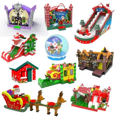 China Market/Square Jumping Castle/Playground/Amusement Park New Design Christmas Theme Bouncer Bounce Castle Inflatable Bouncy House Slide For Sale for sale