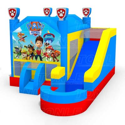 China Wholesale Custom Square Cartoon Bounce House Jumper Inflatable Castle/Playground/Amusement Park With Water Slide For Kids for sale