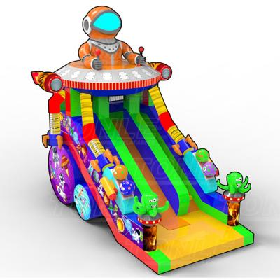 China Square / Playground / Amusement Park Customize Popular Children's Spaceship Theme Inflatable Slide for sale