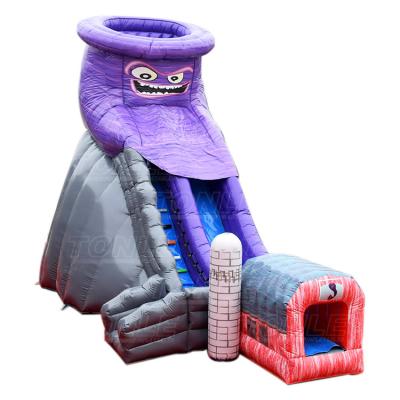 China Custom Outdoor/Indoor Purple Inflatable Funny Insect Twisted Tornado Slide Monster Party/Dry Slide For Sale for sale