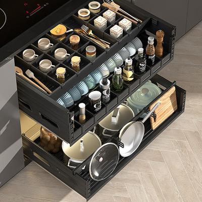 China Kitchen Sustainable Cupboardsdrawers And Double Drawer Sandwich Stainless Steel Three Slice Plates for sale