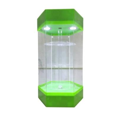 China Eco-friendly Hexagon Cell Phone Case Display Stand 3 Tier Security Rack Rotation for sale