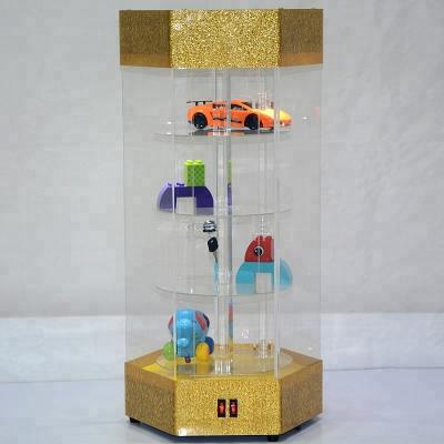 China Luxury And Eco - Friendly Tall Size Acrylic Toy Display Case Led Rotating Acrylic Cabinet for sale