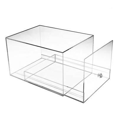 China Viable Drop Front Acrylic Shoe Box Stackable for Sneaker for sale