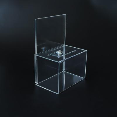 China Acrylic Diaplsy Box Donation Box Idea Box Urn With Lock for sale