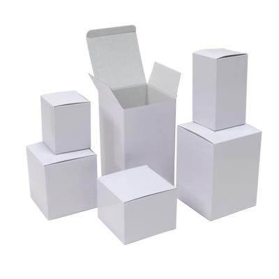 China Universal Wholesale Custom Recyclable Gift Kraft White Paper Box Recyclable Folding Paper Box for sale