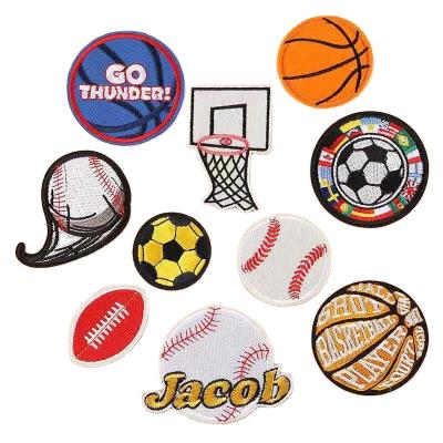 China Viable China Factory Wholesale Custom Soccer Computer Embroidery Patches Boys Clothing Decoration Patches for sale