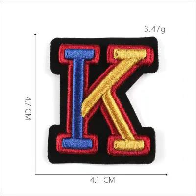 China 2021 Factory OEM Custom 3D Alphabet Embroidery Patch Badge Patch Apparel Embroidery Patch Viable for sale