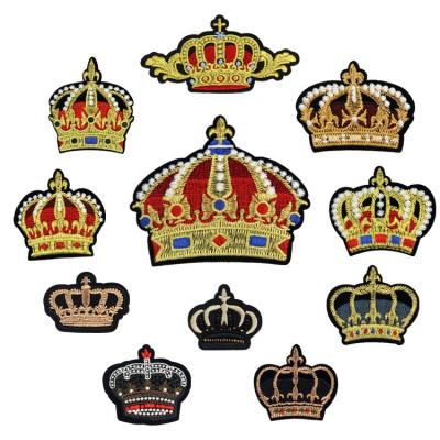 China Custom Factory Price Best Brand Crown Design Embroidery Patch Cloth High Quality Embroidery Badges Colorful/Washable Best for sale