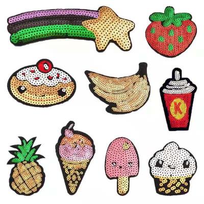 China China OEM Sequin Fruit Embroidery Patch Custom Apparel Patch Viable Factory Design 2021 New Design for sale