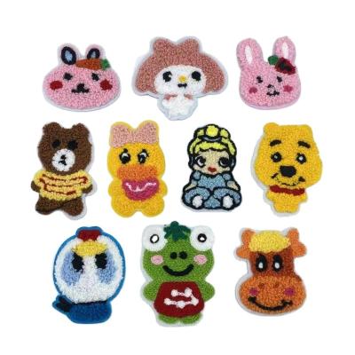 China 2021 Manufacturer Viable Factory Custom Colorful Kids Cartoon Towel Embroidered Cloth Patch Clothing Embroidery Patch for sale