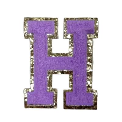 China China Viable Manufacturer Wholesale Custom Freestyle Glitter Letters Embroidered Chenille Patches for sale