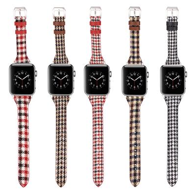 China Replacement Watch Bands Retro Slim Leather Classic Ladies Watch Bands For Apple Watch SE For iWatch Watch Band for sale