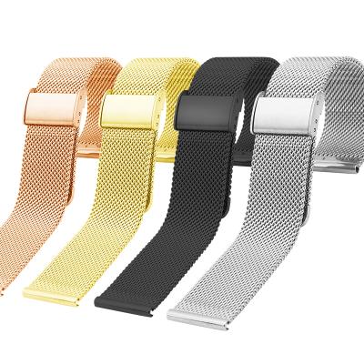 China Convenient Tool Free Installation 22mm Quick Release Replacement Watch Bands 14mm 16mm 18mm 20mm Stainless Steel Metal Milanese Mesh for sale