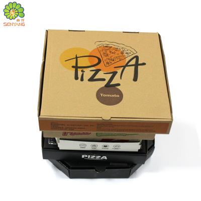 China Wholesale high quality handmade custom logo cheap portable reusable corrugated delivery pizza take away paper box for sale