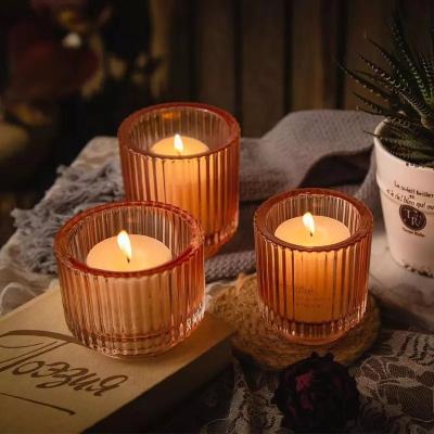 China Home Decoration Small Empty Scented Candle Container Luxury Bottle Clear Glass Jar for sale