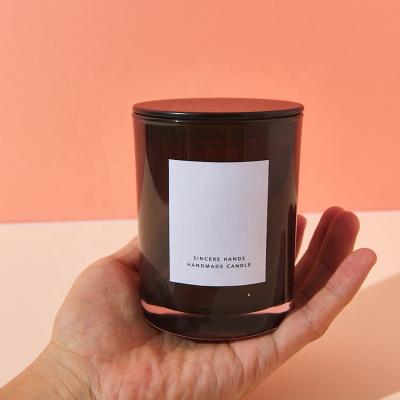 China Wholesale Home Decoration Empty Shiny Black White Frosted Candle 10.5oz Glass Jar With Metal Lid For Candle Making for sale