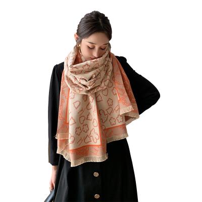 China Winter New Arrival Cashmere Ladies Acrylic Shawl Women Scarves Geometry American European Jacquard Thick Warm Scarf for sale