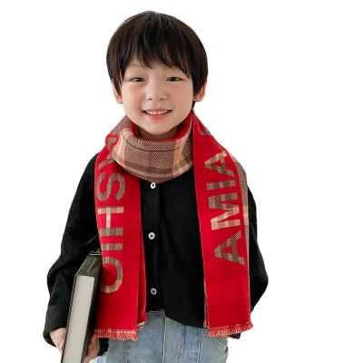 China Autumn And Winter Warm Student Children's Shawls Cashmere European American British Tassel Long Style Children's Scarf for sale