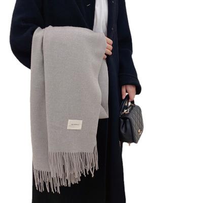 China 2021 Fashion Women's Fashion Women Pashmina Solid Shawl European American Cashmere Plain Wool-acrylic Blended Scarf for sale