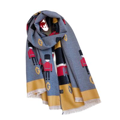 China Winter brand fashion jacquard scarf designer Other Scarves cashmere European American thick warm women's shawl for sale