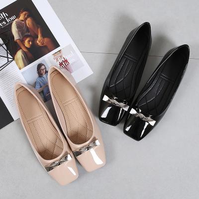 China Other Hot Selling Narrow Toe Matte Black Pump Shoes Ladies Ballerina Office Shoes For Women for sale