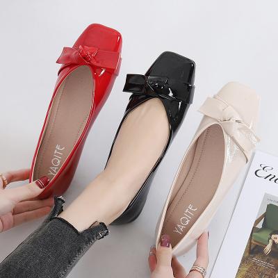 China The other wholesale large size 44 fashionable patent PU shoes women's flat ballerina the other shoes women's casual shoes for sale