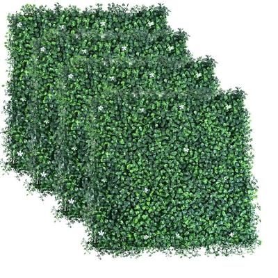 China Home Fence Panels Topiary Plant Minimalist Artificial Decor Boxwood Mat Wall Hedge Grass Backdrop for sale