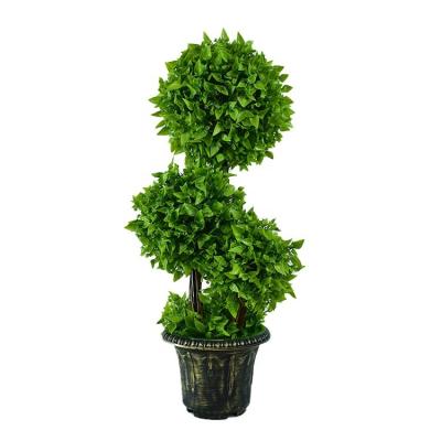 China Hot Selling Ball Plant Topiary Tree MY1219 Artificial Green Potted Minimalist Ball Artificial Nearly Natural Boxwood for sale