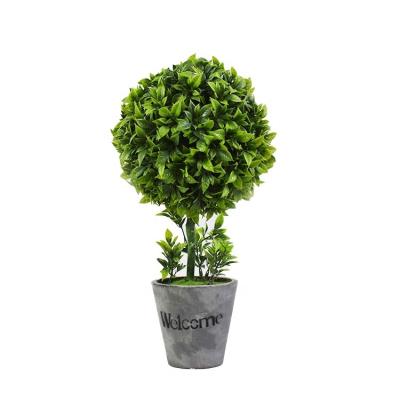 China Wholesale Minimalist 40CM Artificial Bonsai Faux Plants Grass Ball Trees Plants Artificial Potted Small Bonsai for sale