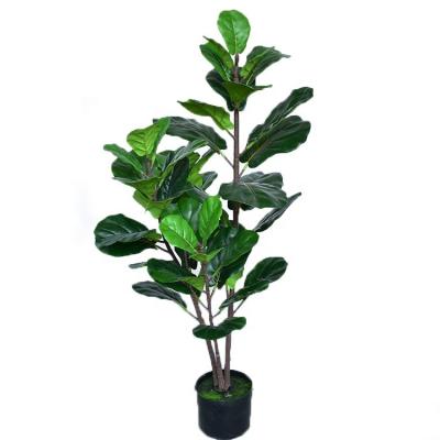 China Wholesale Plastic Plant 120CM Contemporary Artificial Violin Leaf Fig Tree Fake Lyrata Plant for sale