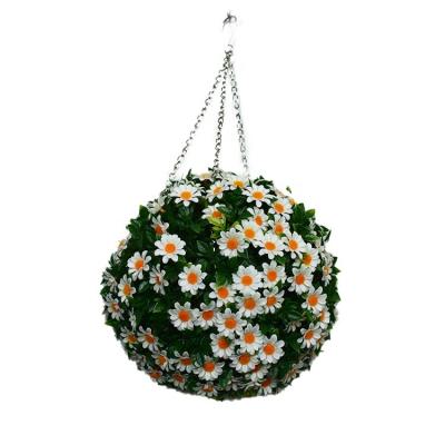 China Contemporary Hot Sale Green Boxwood Buxus Grass Hanging Flower Artificial Topiary Ball Grass Plants Hanging Decor for sale