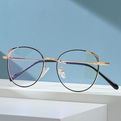 China Fashion Sunglasses 2022 Blue Ladies Cateye Optical Anti New Cat Eye Glasses Frame Women Brand Designer Shape Retro Clear Glasses for sale